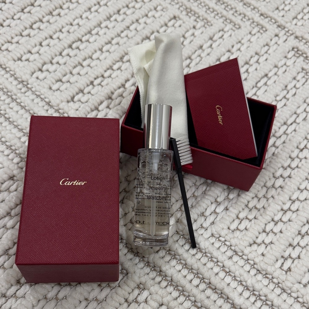 Cartier Red Box with Silver-Topped Bottle